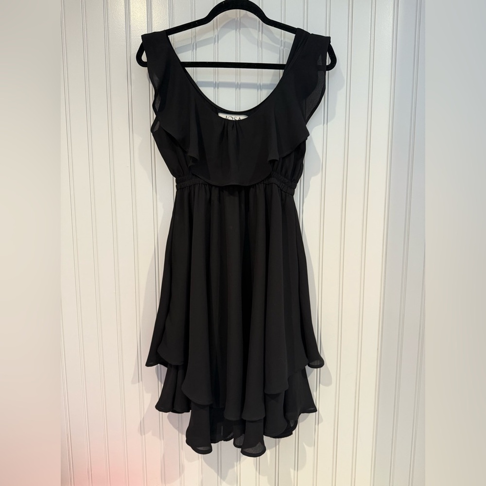 JOSA Tulum Black Asymmetrical High-Low Sundress